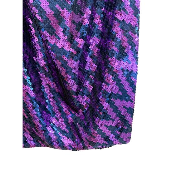 Alyce Designs Size 10 Purple & Black Sequined Sleeveless Dress - Picture 6 of 7